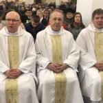 11.02l.2020. Sandomierz. Obchody Światowego Dnia Chorego. Na zdjęciu (od lewej): ks. Tomasz Szostak, ks. Jan Biedroń, ks. Krzysztof Tryk / Grażyna-Szlęzak-Wójcik / Radio Kielce