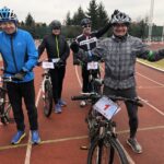 15.02.2020. Sandomierz. XIII Zimowy Triathlon. Pierwszy z prawej ultramaratończyk Jacek Łabudzki z Sandomierza / Grażyna Szlęzak-Wójcik / Radio Kielce