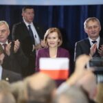 07.02.2020. Włoszczowa. Wizyta prezydenta RP Andrzeja Dudy. Na zdjęciu (od lewej): Andrzej Bętkowski - marszałek województwa świętokrzyskiego, Anna Krupka - wiceminister sportu i Zbigniew Koniusz - wojewoda świętokrzyski / Wiktor Taszłow / Radio Kielce