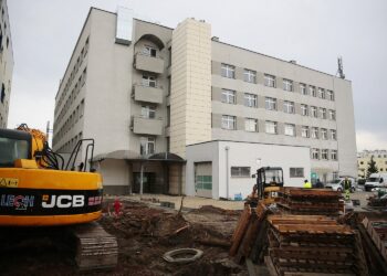 10.02.2020. Budowa szpitala MSWiA. Kielce. / Wiktor Taszłow / Radio Kielce