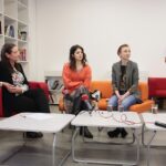 12.02.2020. Kielce. Instytut Dizajnu. Konferencja prasowa. Na zdjęciu (od lewej): Ewa Chabielska - dyrektor Wzgórza Zamkowego, Wiktoria Podolec - stowarzyszenie NÓW Nowe Rzemiosło, Joanna Kurkiewicz - Instytut Dizajnu, Paula Dulnik - Instytut Dizajnu / Wiktor Taszłow / Radio Kielce