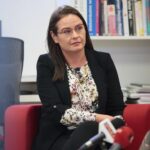 12.02.2020. Kielce. Instytut Dizajnu. Konferencja prasowa. Na zdjęciu: Ewa Chabielska - dyrektor Wzgórza Zamkowego / Wiktor Taszłow / Radio Kielce