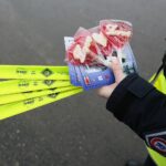 14.02.2020. Górno. Akcja profilaktyczna policji " Nie rozlewaj krwi na drodze" / Wiktor Taszłow / Radio Kielce