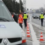 14.02.2020. Górno. Akcja profilaktyczna policji " Nie rozlewaj krwi na drodze" / Wiktor Taszłow / Radio Kielce