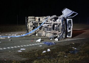 20.02.2020. Kielce. Wypadek na drodze S7 pomiędzy węzłami Kielce Północ, a Kielce Zachód / Wiktor Taszłow / Radio Kielce