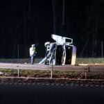 20.02.2020. Kielce. Wypadek na drodze S7 pomiędzy węzłami Kielce Północ, a Kielce Zachód / Wiktor Taszłow / Radio Kielce