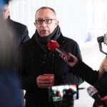 21.02.2020. Kielce. Konferencja PO w sprawie szprych do CPK. Na zdjęciu: Artur Gierada - przewodniczący PO / Wiktor Taszłow / Radio Kielce