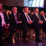 27.02.2020. Bilcza. III Gala Sportu Miasta i Gminy Morawica. Na zdjęciu (od lewej): Łukasz Korus, Piotr Kisiel - kielecki radny, Tomasz Jamka - członek zarządu województwa świętokrzyskiego, Marcin Dziewięcki - zastępca burmistrza Morawicy / Wiktor Taszłow / Radio Kielce