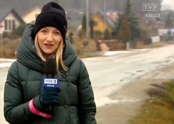 Urszula Degejda z TVP3 Kielce zachęcająca do noszenia odblasków / screen