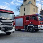 01.03.2020. Kielce. Straż pożarna przy kieleckiej katedrze / Picasa