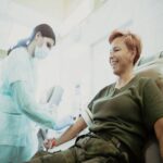 19.03.2020. Kielce. Ochotnicy z 10. Świętokrzyskiej Brygady Obrony Terytorialnej honorowo oddali krew / Wojska Obrony Terytorialnej