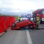 13.03.2020. Wypadek na trasie S7 w Łączynie w powiecie jędrzejowskim / KP PSP Jędrzejów