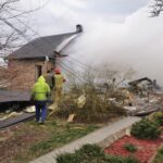 21.03.2020 Miłków. Eksplozja niewybuchu / Ratownictwo Powiatu Ostrowieckiego