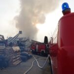 26.03.2020. Denkówek. Pożar hali zakładu meblowego / Emilia Sitarska / Radio Kielce