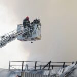 26.03.2020. Denkówek. Pożar hali zakładu meblowego / Emilia Sitarska / Radio Kielce