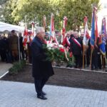 01.03.2020. Włoszczowa. Odsłonięcie tablicy pamiątkowej poświęconej mieszkańcom poległym w walkach o niepodległość oraz pomordowanym i więzionym w okresie stalinowskiego terroru w latach 1945-1956.  Na zdjęciu: poseł Krzysztof Lipiec, lider świętokrzyskich struktur PiS / Ewa Pociejowska-Gawęda / Radio Kielce