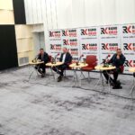 01.03.2020 Kielce. Studio Polityczne Radia Kielce. Na zdjęciu (od lewej): Michał Kita - Radio Kielce, Jarosław Karyś – PiS, Eligiusz Mich – PO, Wojciech Zapała – Konfederacja i Jacek Skórski – Nowa Lewica / Karol Żak / Radio Kielce