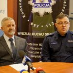 02.03.2020. Kielce. Inauguracja konkursu filmowego „Kultura na drodze”. Na zdjęciu (od lewej): Kazimierz Mądzik - świętokrzyski kurator oświaty i nadkom. Tomasz Janik - naczelnik Wydziału Ruchu Drogowego Komendy Wojewódzkiej Policji w Kielcach / Piotr Kwaśniewski / Radio Kielce