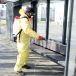 27.03.2020. Kielce. Mycie przystanków / Piotr Kwaśniewski / Radio Kielce