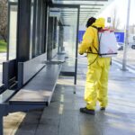 27.03.2020. Kielce. Mycie przystanków / Piotr Kwaśniewski / Radio Kielce