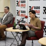 29.03.2020. Studio Polityczne Radia Kielce. Na zdjęciu Grzegorz Gałuszka, radny sejmiku województwa świętokrzyskiego, Polskie Stronnictwo Ludowe; Marzena Okła-Drewnowicz - poseł Platforma Obywatelska / Robert Felczak / Radio Kielce