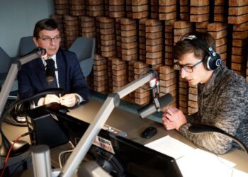 31.03.2020 Kielce. Punkty Widzenia. Na zdjęciu (od lewej): Andrzej Pruś - przewodniczący sejmiku województwa i Michał Kita - Radio Kielce / Karol Żak / Radio Kielce