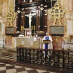 25.03.2020. Święty Krzyż. Msza święta w intencji Ojczyzny, mieszkańców oraz o ustanie pandemii. . Na zdjęciu: ojciec Marian Puchała - superior klasztoru / Jarosław Kubalski / Radio Kielce