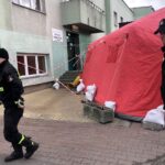 13.03.2020 Sandomierz. Namiot pneumatyczny przy szpitalu / Grażyna Szlęzak-Wójcik / Radio Kielce