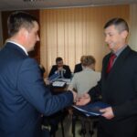 02.03.2020. Bałtów. Bałtów. Pierwsza sesja rady gminy po przedterminowych wyborach do Rady Gminy w Bałtowie. Na zdjęciu (od lewej): Hubert Żądło - wójt gminy Bałtów i Jarosław Róg - radny / Emilia Sitarska / Radio Kielce