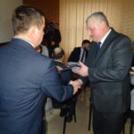 02.03.2020. Bałtów. Bałtów. Pierwsza sesja rady gminy po przedterminowych wyborach do Rady Gminy w Bałtowie. Na zdjęciu (od lewej): Hubert Żądło - wójt gminy Bałtów i Jerzy Dunal - radny / Emilia Sitarska / Radio Kielce