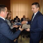 02.03.2020. Bałtów. Bałtów. Pierwsza sesja rady gminy po przedterminowych wyborach do Rady Gminy w Bałtowie. Na zdjęciu (od lewej): Hubert Żądło - wójt gminy Bałtów i Krzysztof Misiura - radny / Emilia Sitarska / Radio Kielce