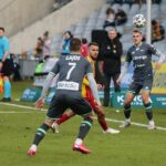 01.03.2020 Kielce. Mecz Korona Kielce - Lecha Gdańsk. Erik Pacinda i Marcin Cebula / Wiktor Taszłow / Radio Kielce