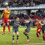 01.03.2020 Kielce. Mecz Korona Kielce - Lecha Gdańsk. Adnan Kovacević, Ivan Marquez i Matej Pucko / Wiktor Taszłow / Radio Kielce