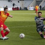 01.03.2020 Kielce. Mecz Korona Kielce - Lecha Gdańsk. Matej Pucko / Wiktor Taszłow / Radio Kielce