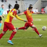 01.03.2020 Kielce. Mecz Korona Kielce - Lecha Gdańsk. Uderza Matej Pucko / Wiktor Taszłow / Radio Kielce