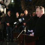 01.03.2020. Kielce. Obchody Narodowego Dnia Pamięci Żołnierzy Wyklętych. Przemawia Zbigniew Koniusz - wojewoda świętokrzyski / Wiktor Taszłow / Radio Kielce