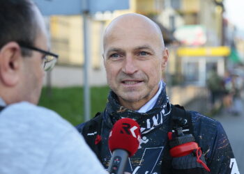 26.10.2019 Nowa Słupia. Górski Maraton Świętokrzyski. Na zdjęciu Cezary Ruszkowski / Wiktor Taszłow / Radio Kielce