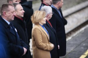 04.03.2020. Końskie. Wizyta prezydenta RP Andrzeja Dudy. Na zdjęciu (n pierwszym planie): poseł Anna Krupka - wiceminister sportu, poseł Krzysztof Lipiec / Wiktor Taszłow / Radio Kielce