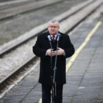 04.03.2020. Końskie. Dworzec kolejowy. Wizyta prezydenta RP Andrzeja Dudy. Na zdjęciu: Andrzej Adamczyk - minister infrastruktury / Wiktor Taszłow / Radio Kielce