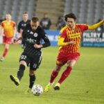 09.03.2020. Kielce. 26. kolejka PKO Ekstraklasy: Korona Kielce - ŁKS Łódź. Na zdjęciu (z prawej): Bojan Cecarić / Wiktor Taszłow / Radio Kielce