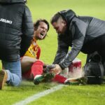 09.03.2020. Kielce. 26. kolejka PKO Ekstraklasy: Korona Kielce - ŁKS Łódź. Na zdjęciu: Bojan Cecarić / Wiktor Taszłow / Radio Kielce