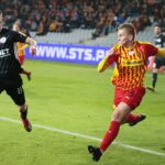 09.03.2020. Kielce. 26. kolejka PKO Ekstraklasy: Korona Kielce - ŁKS Łódź. Na zdjęciu (z prawej): Grzegorz Szymusik / Wiktor Taszłow / Radio Kielce