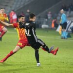 09.03.2020. Kielce. 26. kolejka PKO Ekstraklasy: Korona Kielce - ŁKS Łódź. Na zdjęciu (z lewej): Milan Radin / Wiktor Taszłow / Radio Kielce