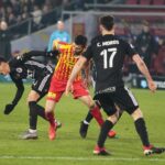 09.03.2020. Kielce. 26. kolejka PKO Ekstraklasy: Korona Kielce - ŁKS Łódź. Na zdjęciu: Milan Radin / Wiktor Taszłow / Radio Kielce