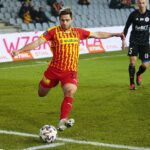 09.03.2020. Kielce. 26. kolejka PKO Ekstraklasy: Korona Kielce - ŁKS Łódź. Na zdjęciu: Matej Pućko / Wiktor Taszłow / Radio Kielce