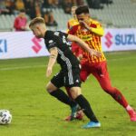 09.03.2020. Kielce. 26. kolejka PKO Ekstraklasy: Korona Kielce - ŁKS Łódź. Na zdjęciu (z prawej): Rodrigo Zalazar / Wiktor Taszłow / Radio Kielce