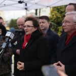 12.03.2020 Wąchock. Konferencja ws. budowy obwodnicy Wąchocka. Przemawia Na zdjęciu (od lewej): poseł Agata Wojtyszek / Wiktor Taszłow / Radio Kielce