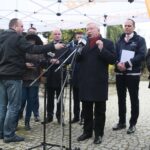 12.03.2020 Wąchock. Konferencja ws. budowy obwodnicy Wąchocka. Przemawia Krzysztof Lipiec - poseł / Wiktor Taszłow / Radio Kielce