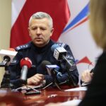 03.02.2020. Kielce. Konferencja wojewody na tenmat naboru wniosków o dofinansowanie w ramach programu "Razem bezpieczniej". Na zdjęciu: Artur Bielecki - zastępca komendanta wojewódzkiego policji w Kielcach / Wiktor Taszłow / Radio Kielce