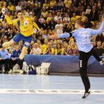 29.02.2020 Kielce. Mecz Ligi Mistrzów PGE Vive Kielce - THW Kiel. Angel Fernandez Perez / Wiktor Taszłow / Radio Kielce